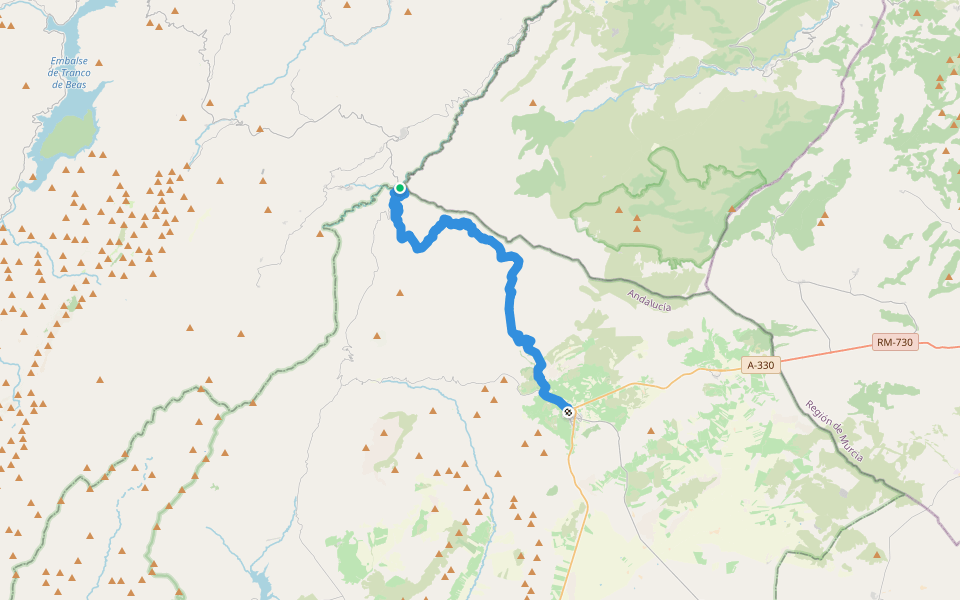 Gran Recorrido 7 - Andalucía - North Route (Província de Granada) walking route map in Huéscar
