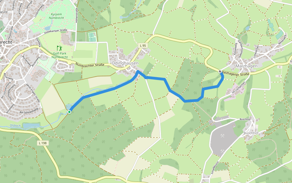 [●] Rundweg Nümbrecht walking route map in Nümbrecht