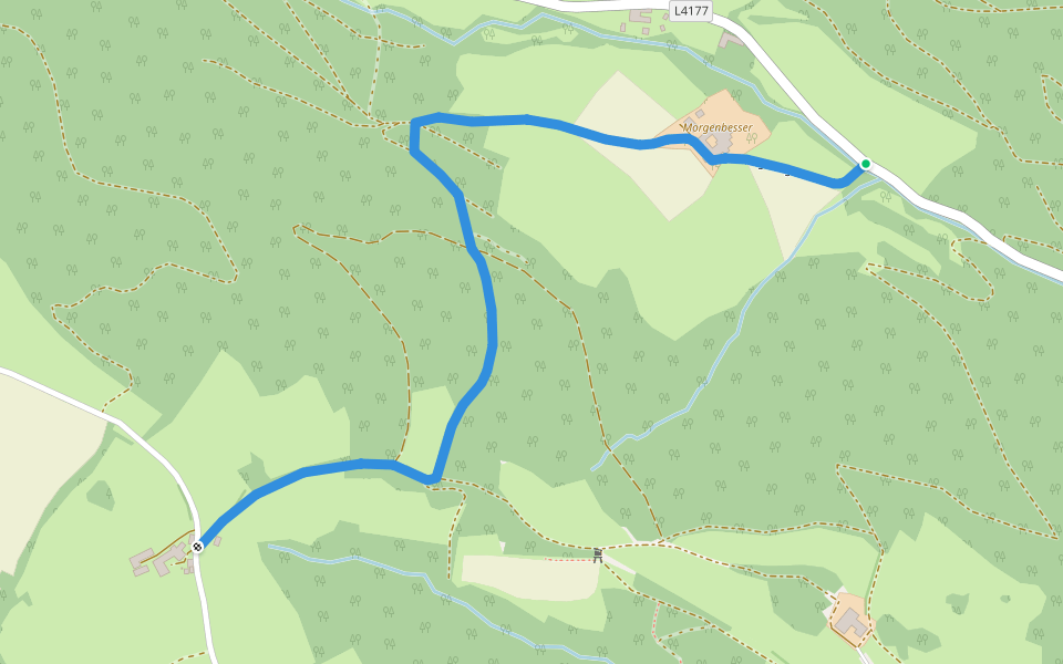 Hottmannsgraben - Außeraigen Straße walking route map in Höll