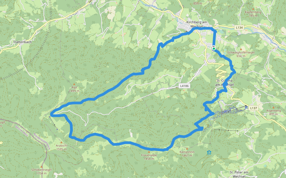 Hochwechsel Wanderweg (Kirchberg a.W. - Steyersberger Schwaig walking route map in Kirchberg am Wechsel