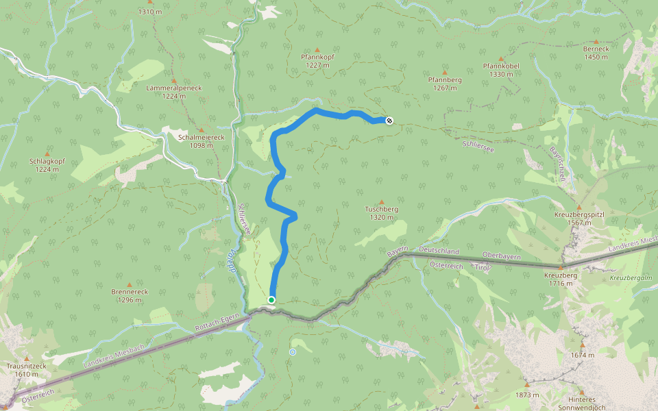 Wanderweg W24 walking route map in Landl