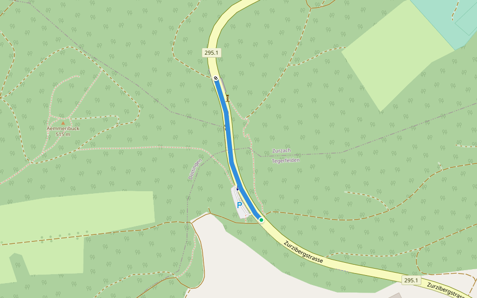 Zurzacherberg - Zurzacherberg Postauto walking route map in Tegerfelden