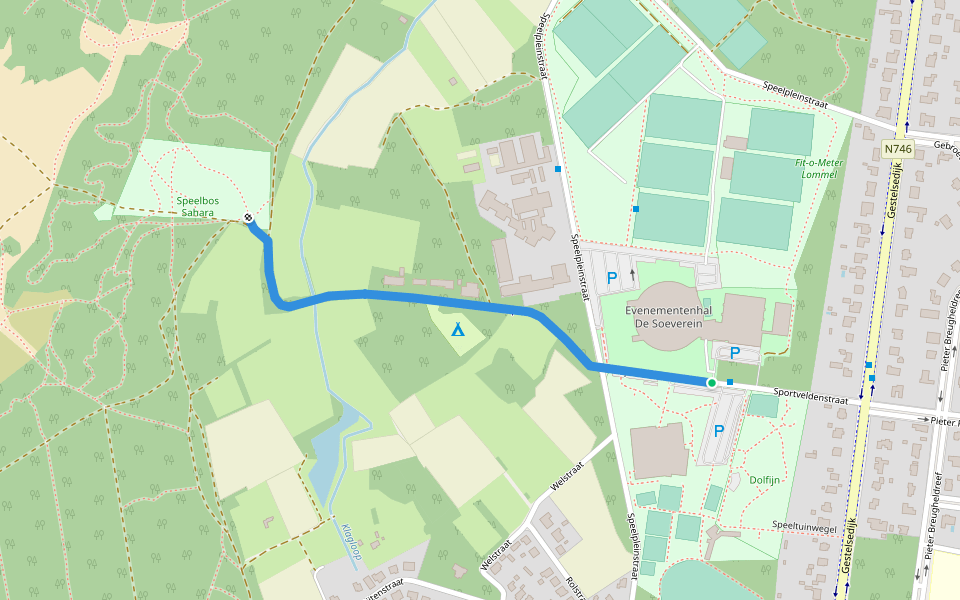 Sahara verbindingsroute walking route map in Lommel