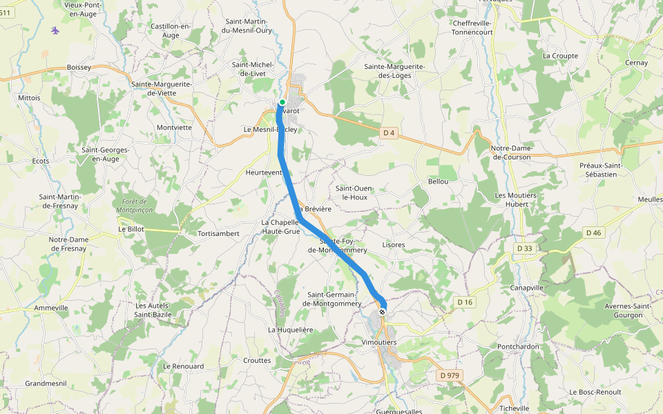 Espace randonnée du sud Pays d'Auge walking route map in Livarot-Pays-d'Auge