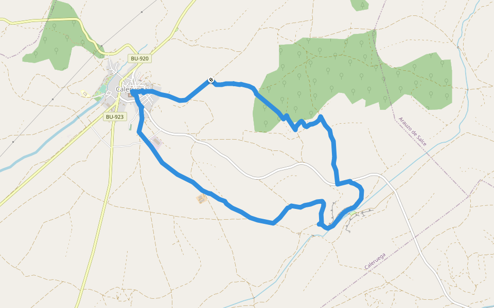 PRC-BU 69 Sendero Loberas walking route map in Caleruega