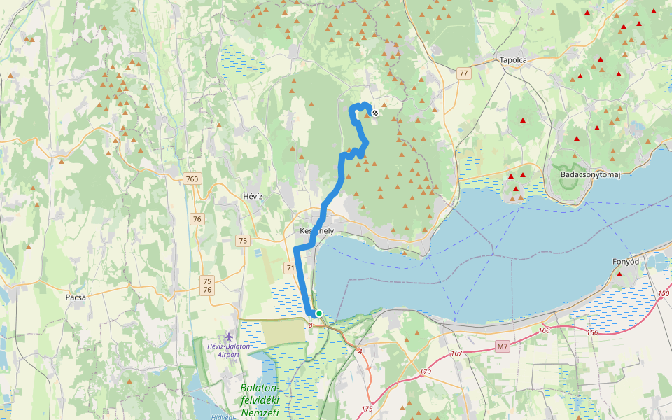Z (Fenékpuszta, v.á. – Keszthely – Várvölgy) walking route map in Keszthely