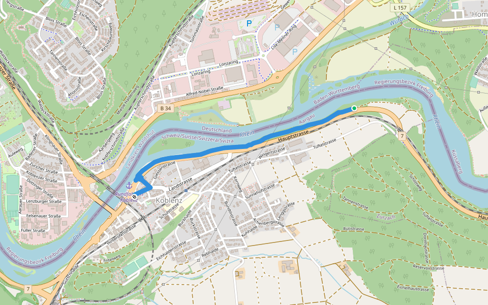 Römerwarte - Koblenz Dorf walking route map in Koblenz