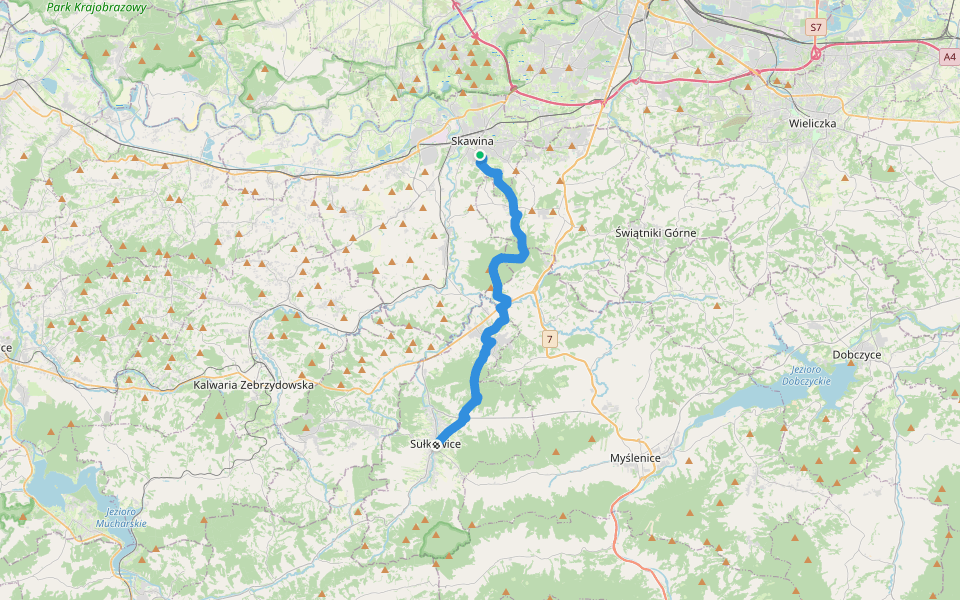 Szlak Sułkowickich Kowali walking route map in Skawina