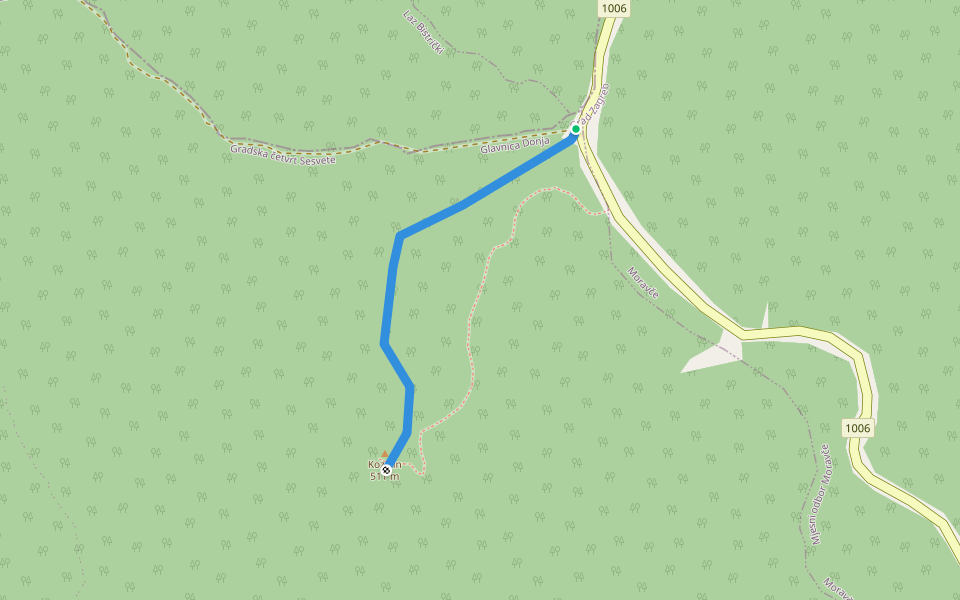 Planinarska staza Medvednica 47a walking route map in Marija Bistrica