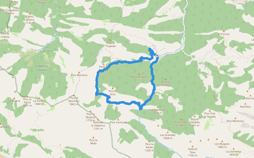Ruta de Cabeza de Arco walking route map in Caleao