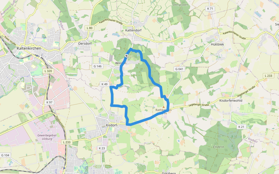 Rundweg durch die Gemeinden Kisdorf und Winsen walking route map in Winsen