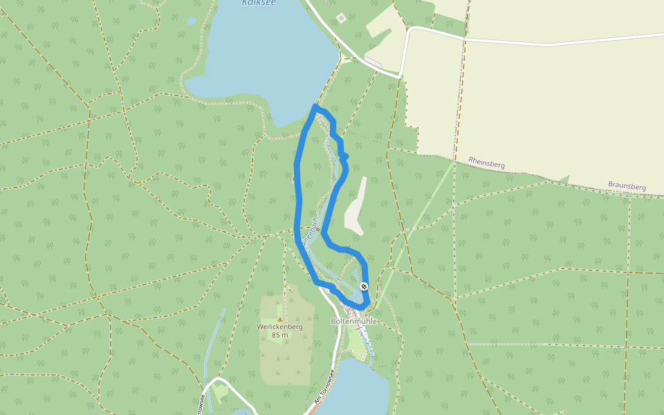 Rundweg Binenbach walking route map in Neuruppin