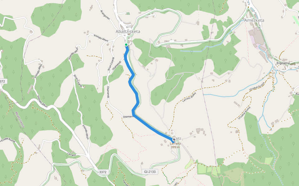 SL-GI 2001Larraitzeko ibilbide irisgarria walking route map in Abaltzisketa