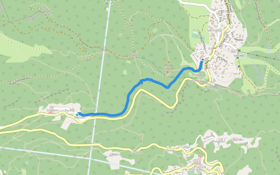Sentiero C.A.I. 16, Giro del Pornal walking route map in Scottini