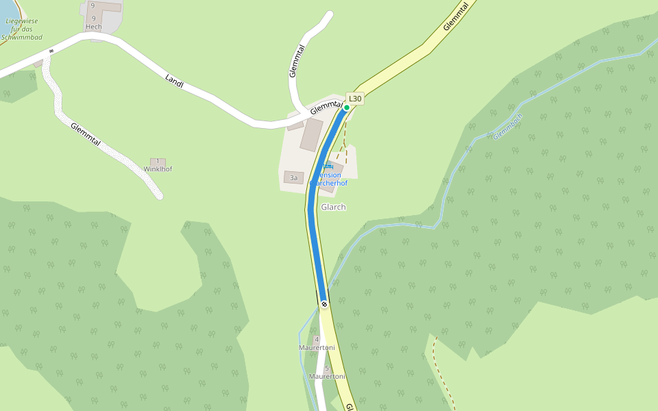 Landler Runde walking route map in Landl