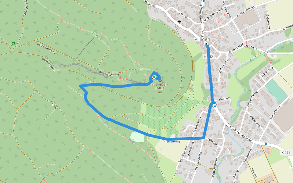Besserstein - Villigen walking route map in Villigen