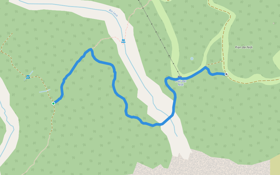 Sentiero Naturalistico Rio Lech walking route map in Sappada