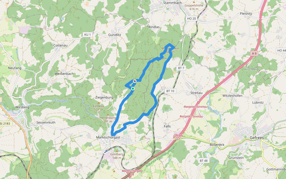 Marktschorgast-Weißenstein Rundweg walking route map in Marktschorgast