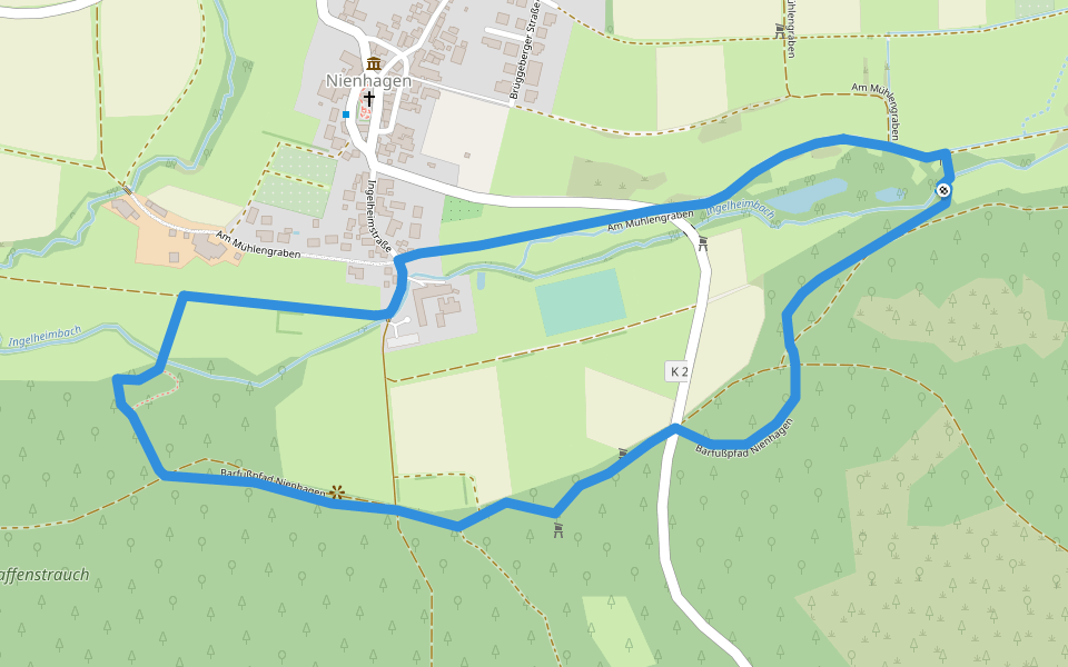 Nienhagen - Barfußpfad walking route map in Staufenberg