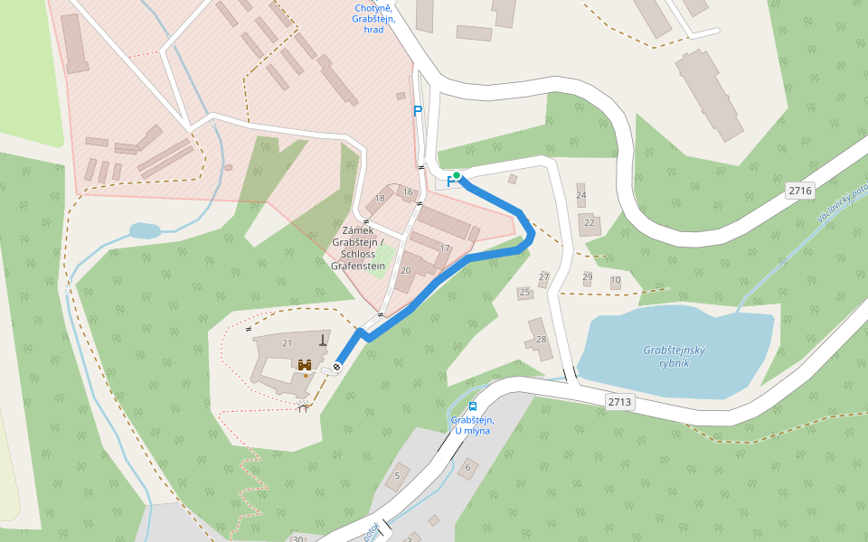 [Ž] hrad Grabštejn walking route map in Chotyně