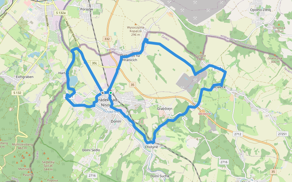NS Stezka stromů walking route map in Hrádek nad Nisou