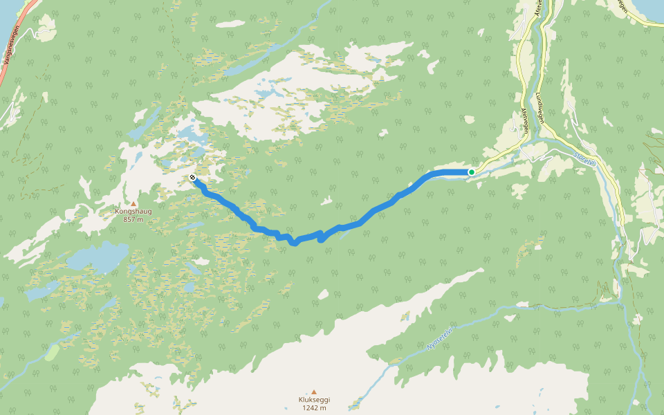 Åfet-Kallbakk walking route map in Feios