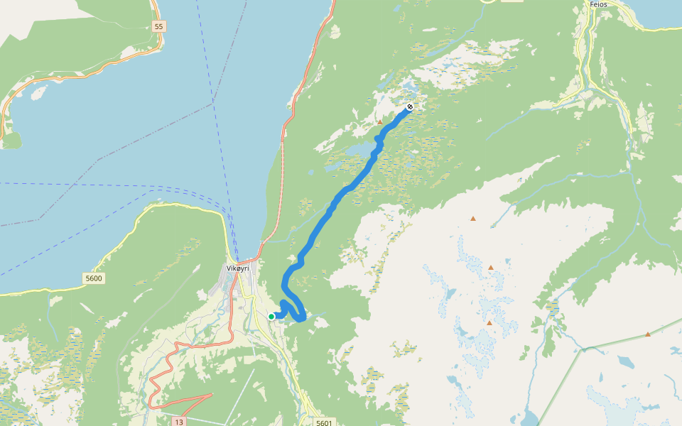 Tenål-Kallbakk walking route map in Seim