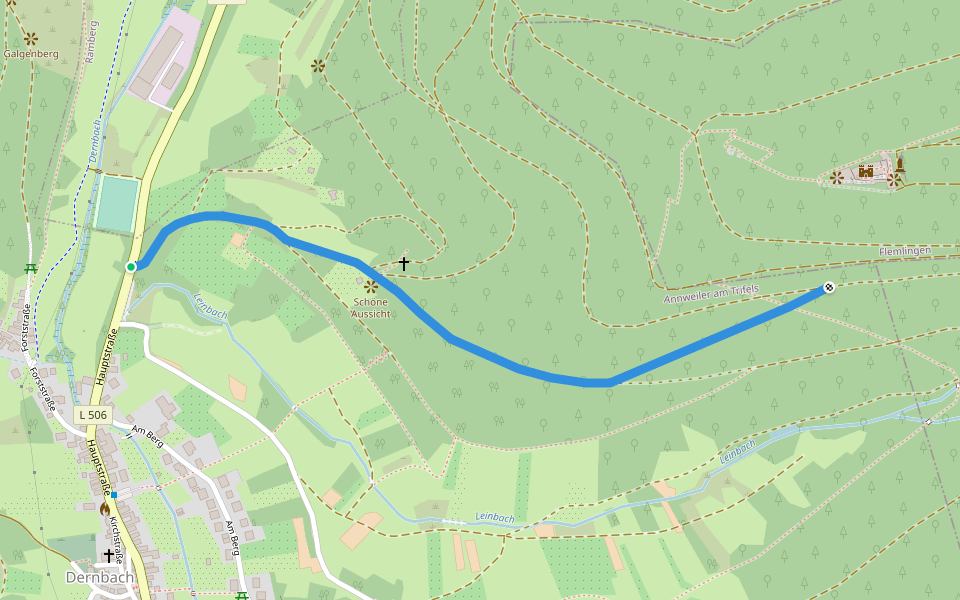 Marktweg walking route map in Dernbach
