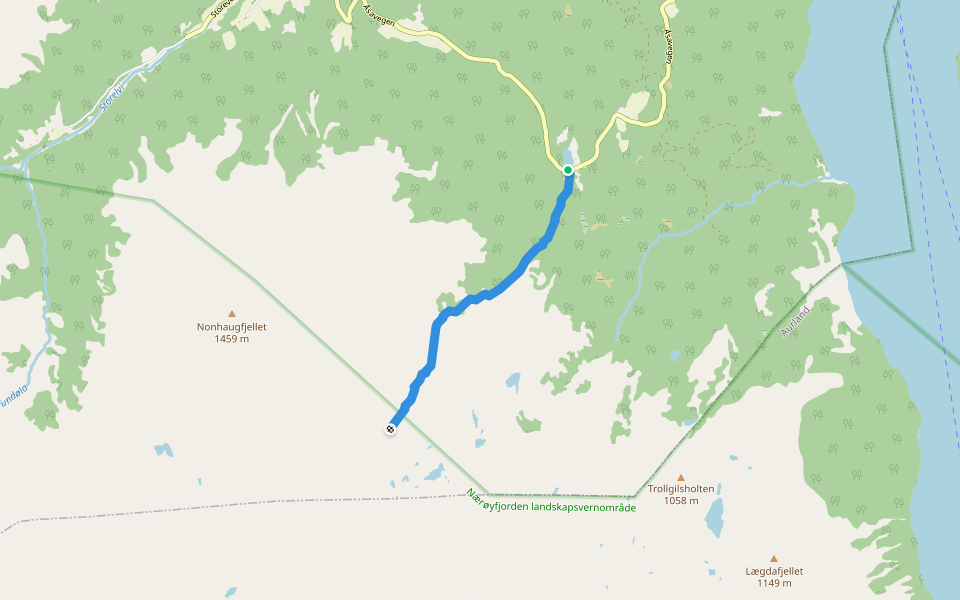 Skard-Jordalsskardet walking route map in Breidli