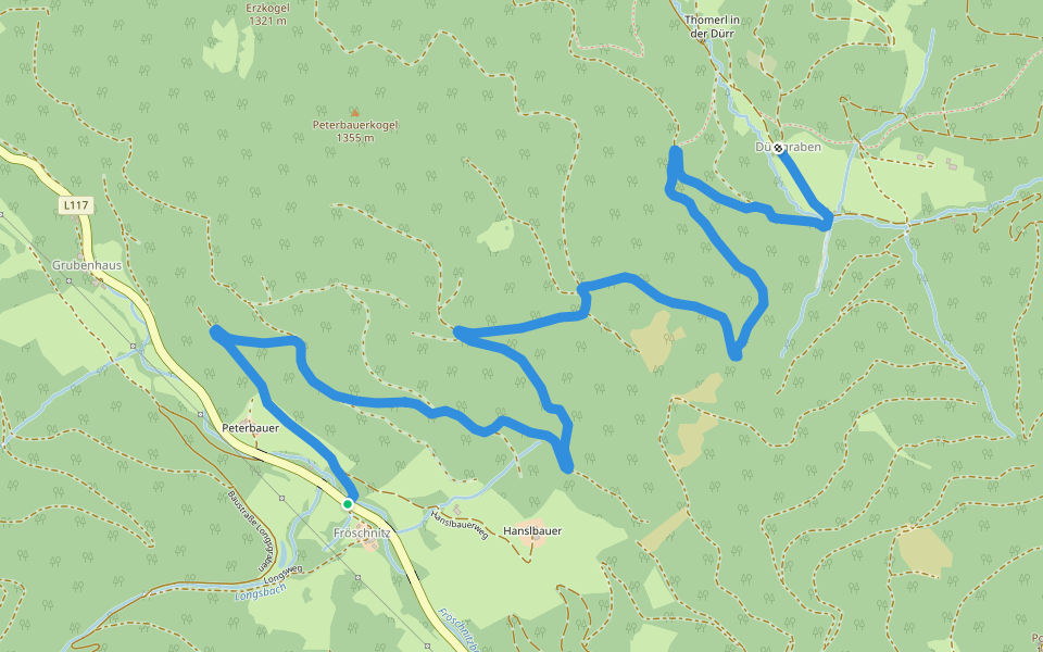 Peterbauer - Dürrgraben walking route map in Steinhaus am Semmering