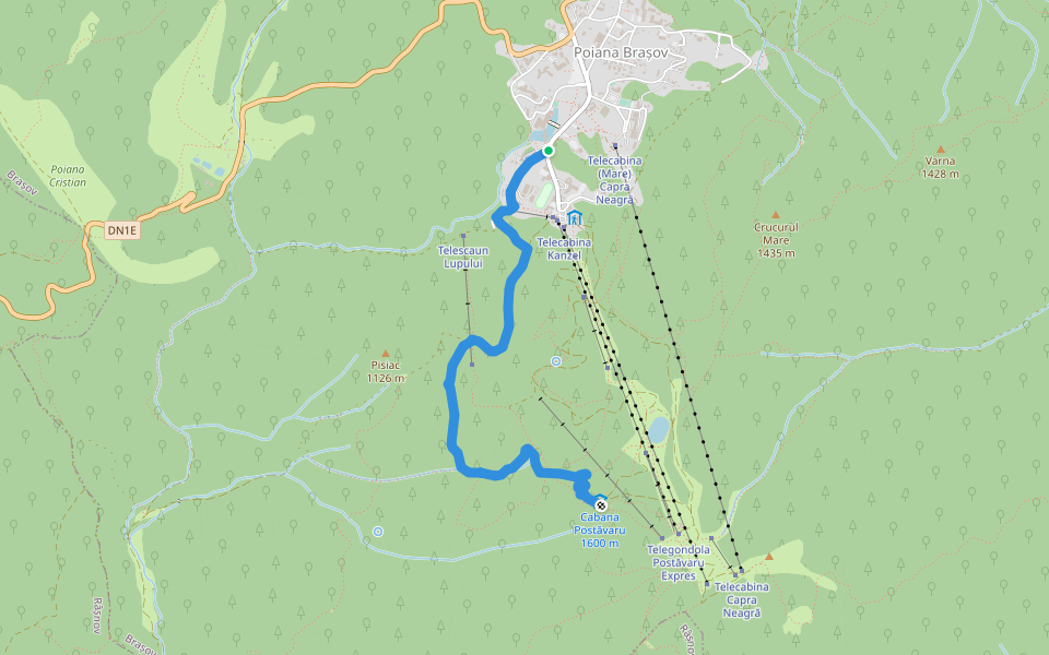 Poiana Brașov - Padina Lăutei - Cabana Postăvaru