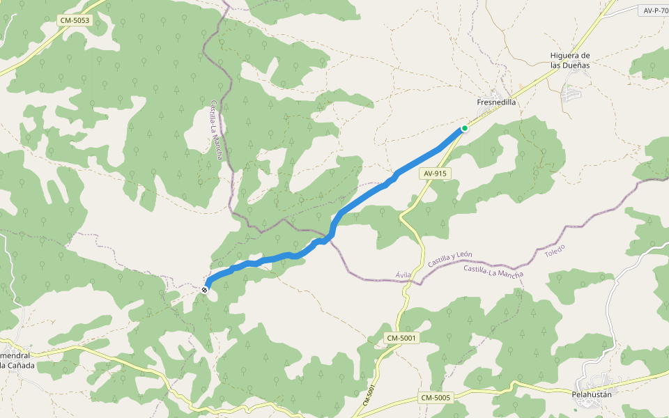 Leonesa Oriental walking route map in Higuera de las Dueñas
