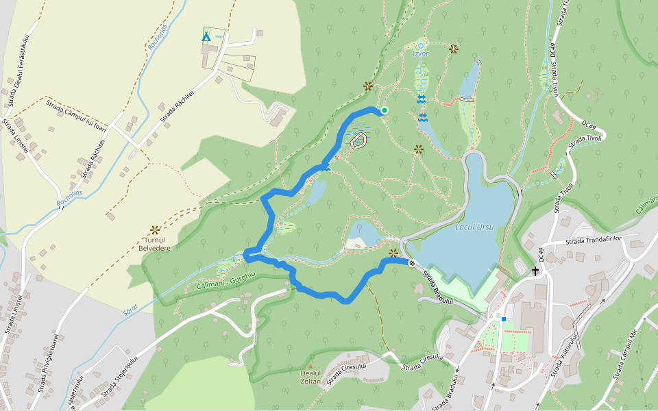 Lacul Mierlei - Lacul Ursu walking route map in Sovata