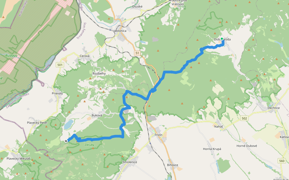 Štefánikova magistrála walking route map in Dobrá Voda