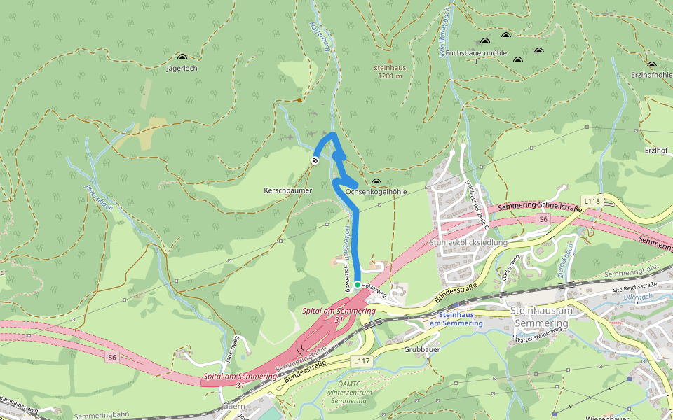 Verbindungsweg Schöllbauer - Wanderweg 6 walking route map in Steinhaus am Semmering