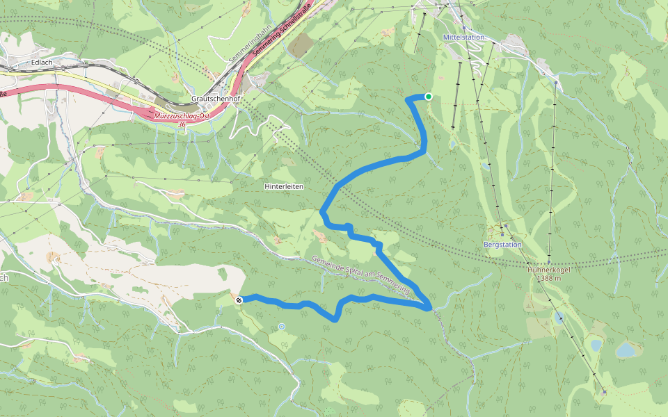 Wanderweg 13 walking route map in Spital am Semmering