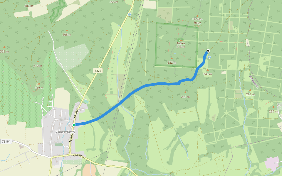 K+ walking route map in Zalaszántó