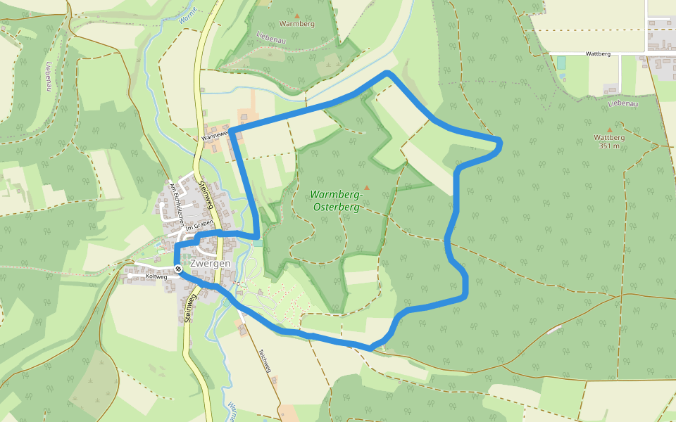 Zwergen - Z1 walking route map in Liebenau