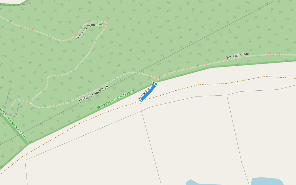 Yurrebilla Trail walking route map in Brown Hill Creek