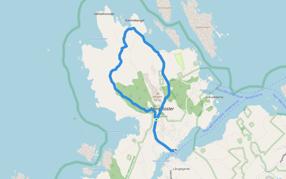 Nordkoster Orange slinga walking route map in Långagärde