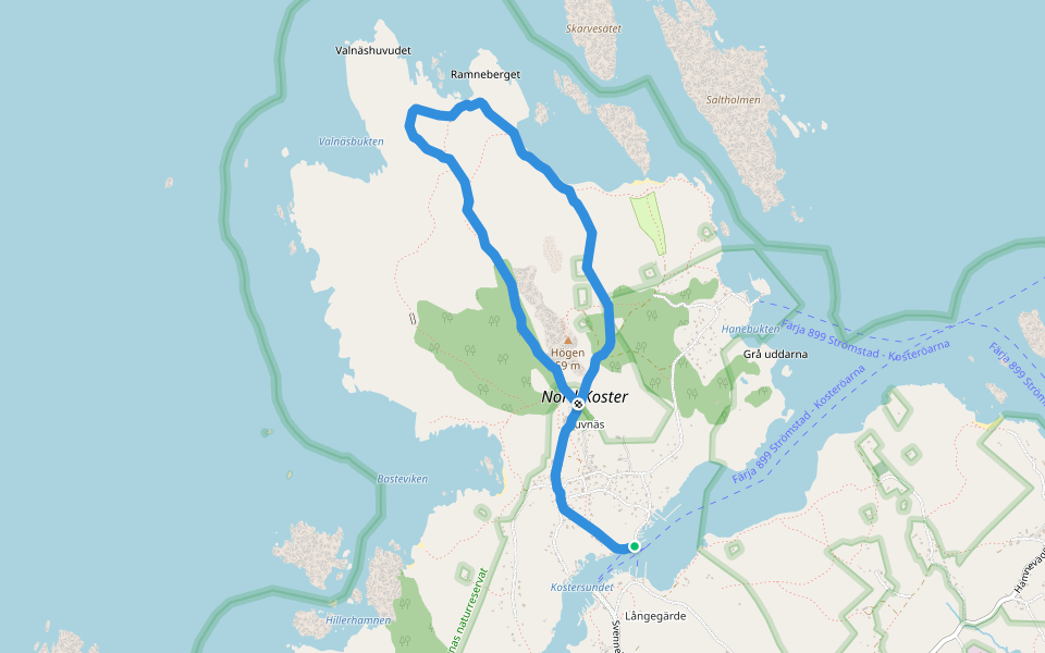 Nordkoster Vit slinga walking route map in Långagärde