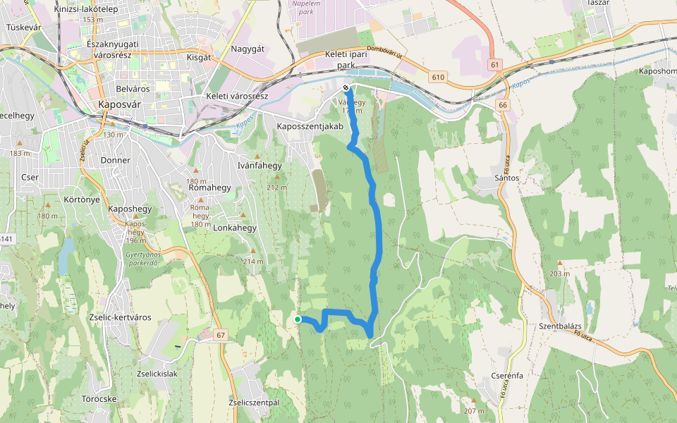 S▙ (Kaposszentjakab) walking route map in Zselicszentpál