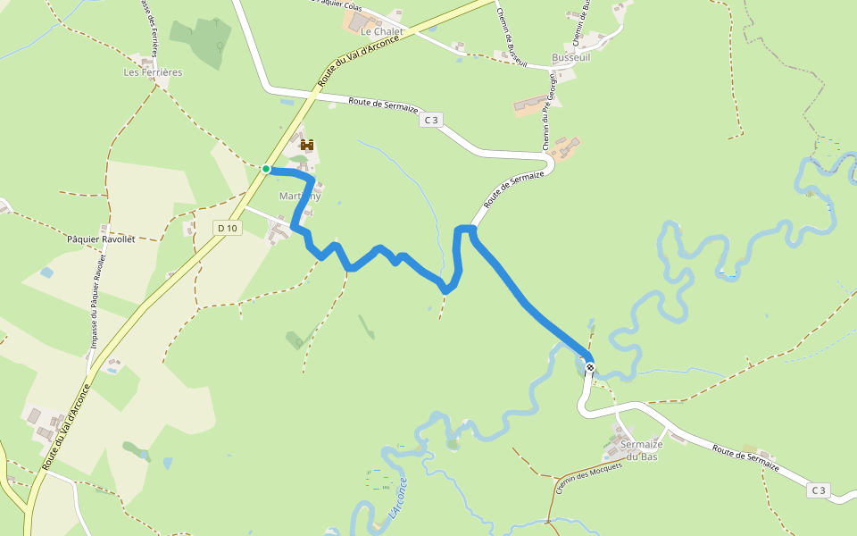 Le"huit" du Val d'Arconce walking route map in Poisson