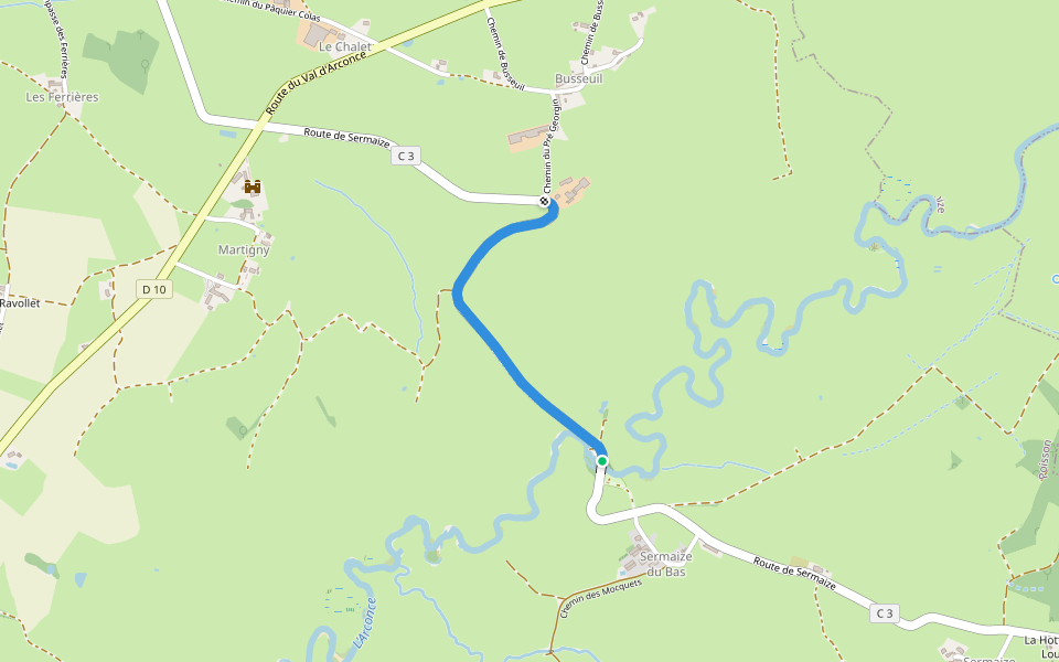 Savoir faire du terroir walking route map in Poisson