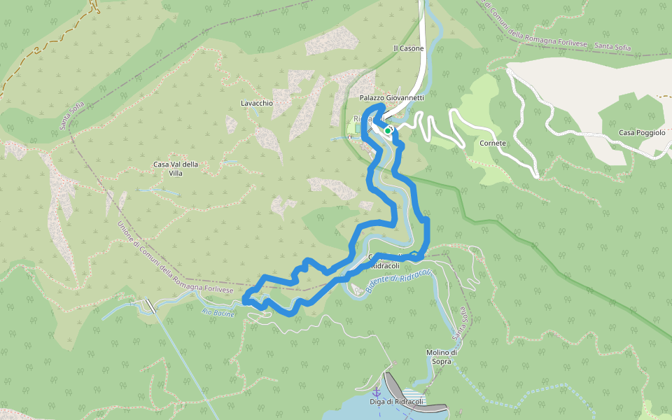 Sentiero Natura di Ridracoli walking route map in Ridracoli
