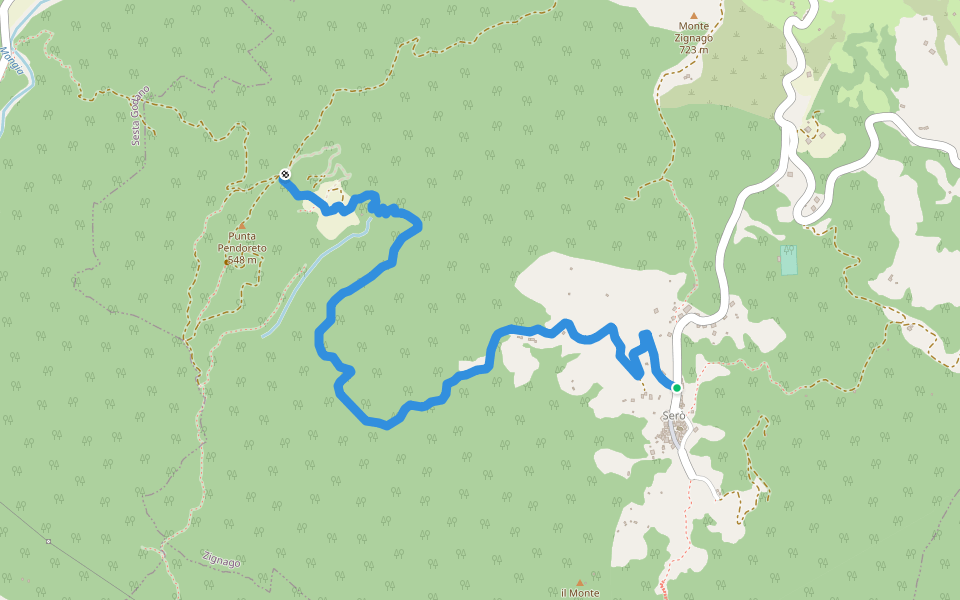 Serò - Bedulla - Case Taramaschi (Collegamento 141 – 142) walking route map in Serò