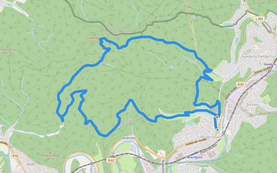 Rundweg Mudersbach M2 walking route map in Mudersbach