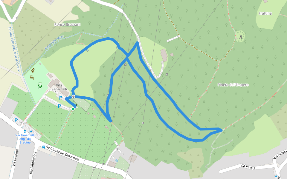 Sentiero Zanardelli percorso alto walking route map in Nave