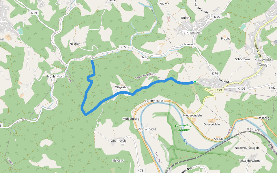[K2] Rundweg Katzwinkel 2 walking route map in Katzwinkel (Sieg)