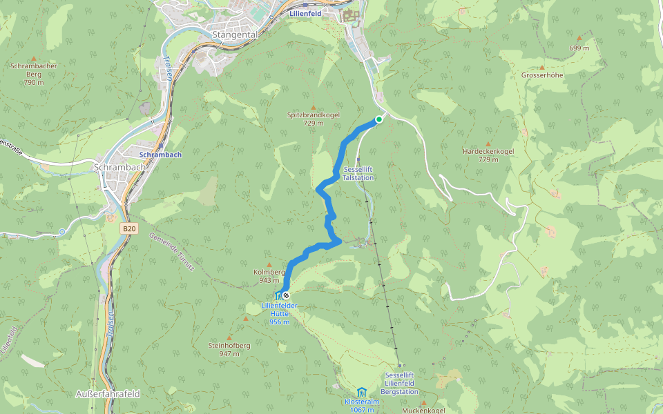 Jägersteig walking route map in Lilienfeld